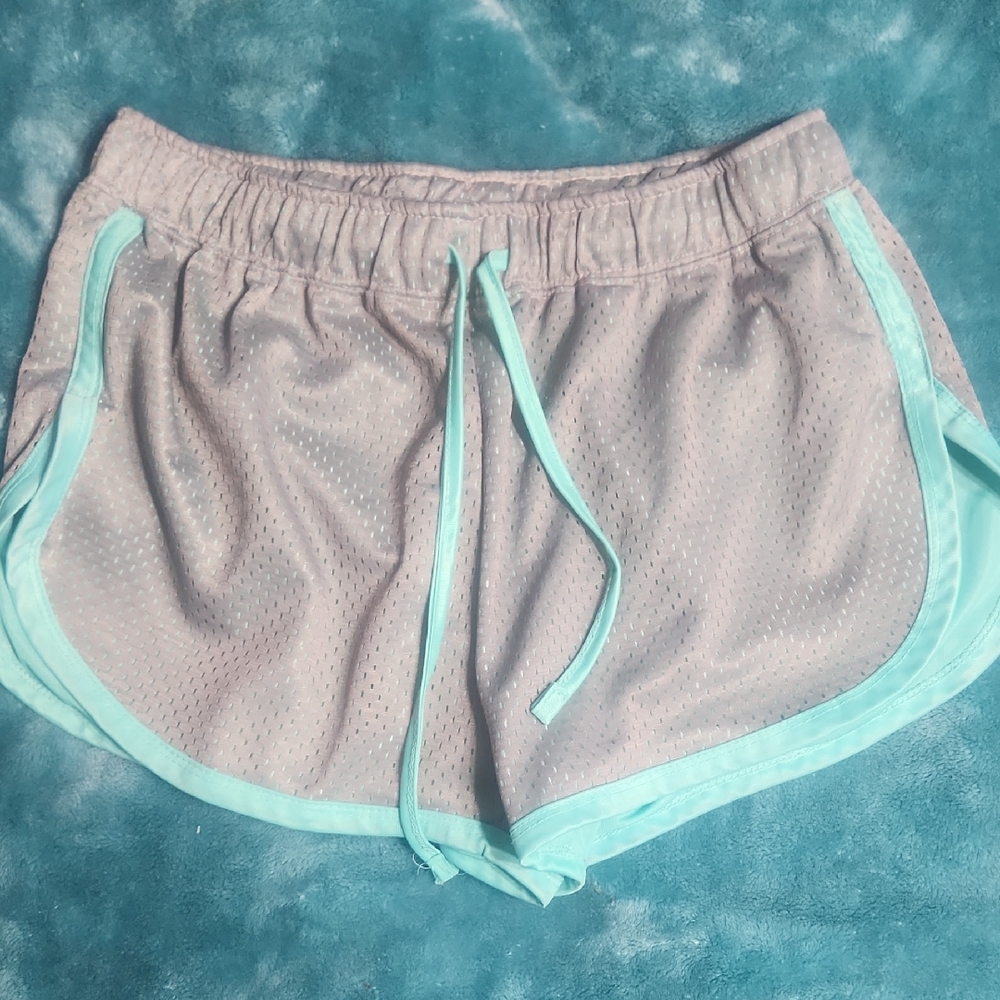 Zone Pro Women's Gray and Aqua Athletic Shorts